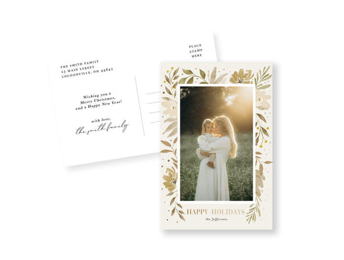 Golden Florals Postcard