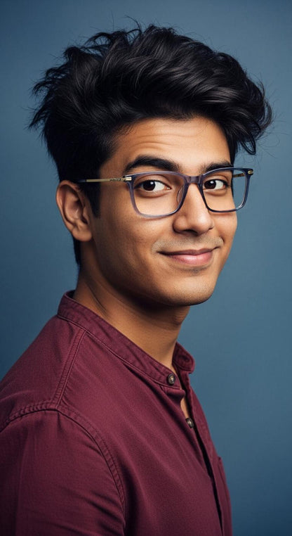 Golden & Grey Rectangle Full Rim