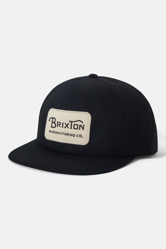 Men's Grade Snapback in the color Black/Off White - Front Product View