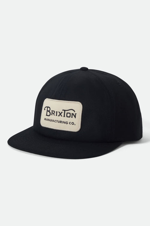 Men's Grade Snapback in the color Black/Off White - Front Product View
