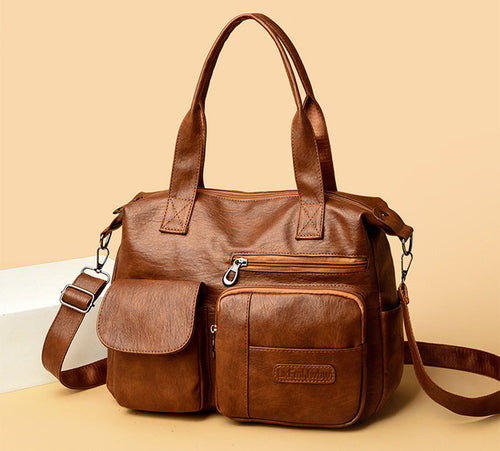 H2110 - Simple Retro Large Capacity Women's Shoulder Bag