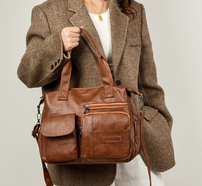H2110 - Simple Retro Large Capacity Women's Shoulder Bag