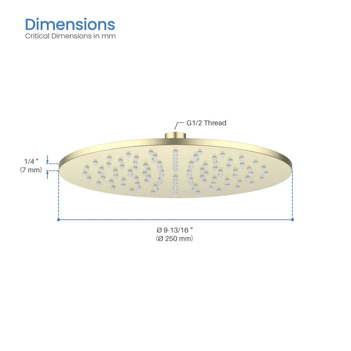 Halo 10" Metal Thin Profile Rain Shower Head 1.75 GPM RS104
