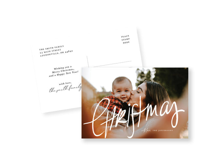 Handwritten Christmas Postcard