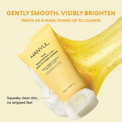 Hanyul  Yuja Brightening 2-in-1 Mask to Foam Cleanser with Vitamin C + Niacinamide 120ml NIB