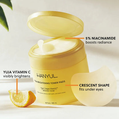 Hanyul  Yuja Brightening Toner Pads with Vitamin C and Niacinamide 60 Pads NIB
