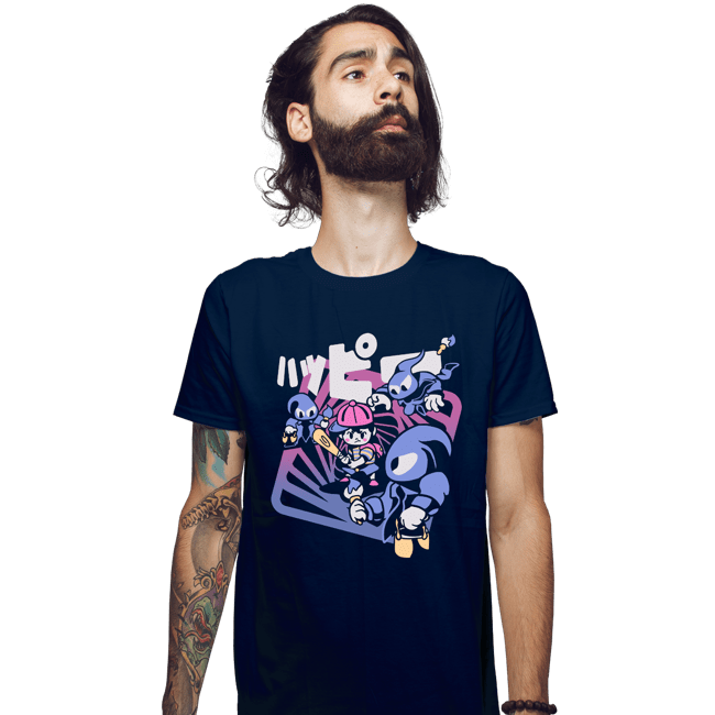 Secret_Shirts Fitted Shirts, Mens / Small / Navy Happy Attack