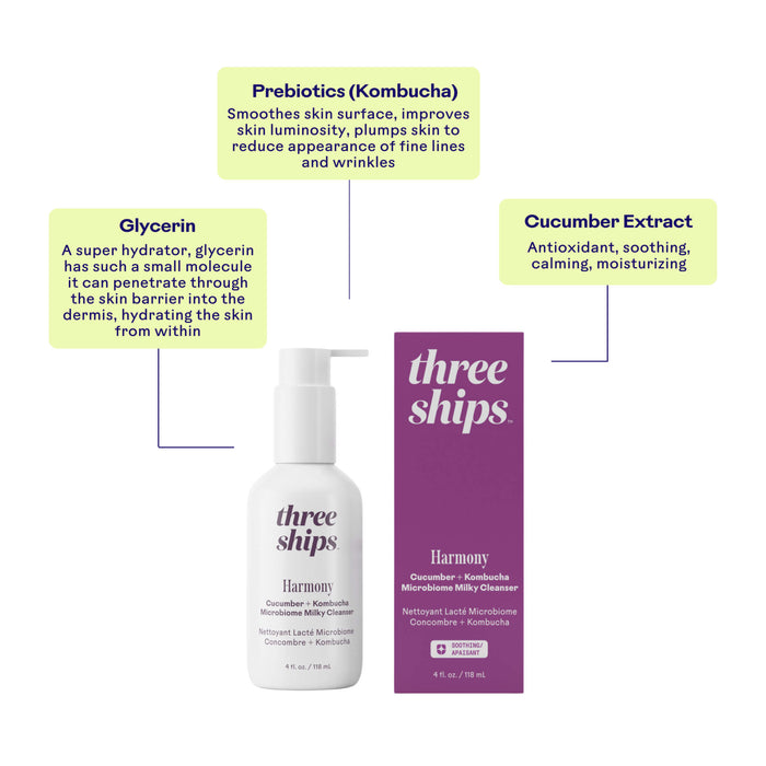 Three Ships Harmony Cucumber + Kombucha Microbiome Balancing Cleanser Benefits
