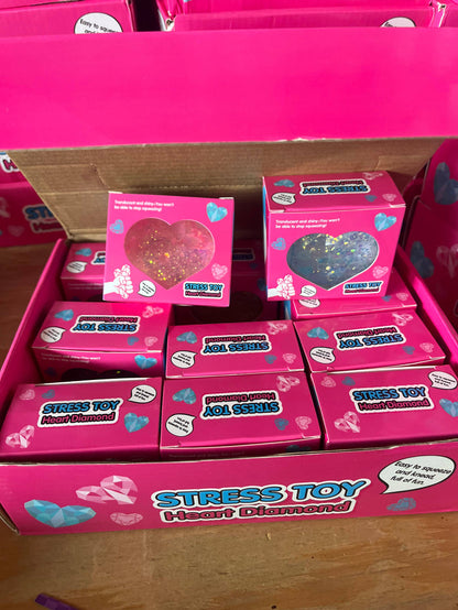 Heart Diamond Glitter Stress Toy | Slow Rise Sugar