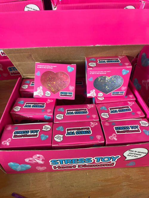 Heart Diamond Glitter Stress Toy | Slow Rise Sugar
