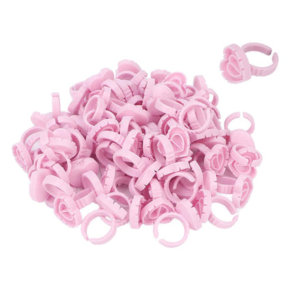 Heart Shaped Glue Rings - Pink Pack 50 image