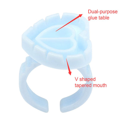 Heart Shaped Glue Rings - Blue Pack 50 image