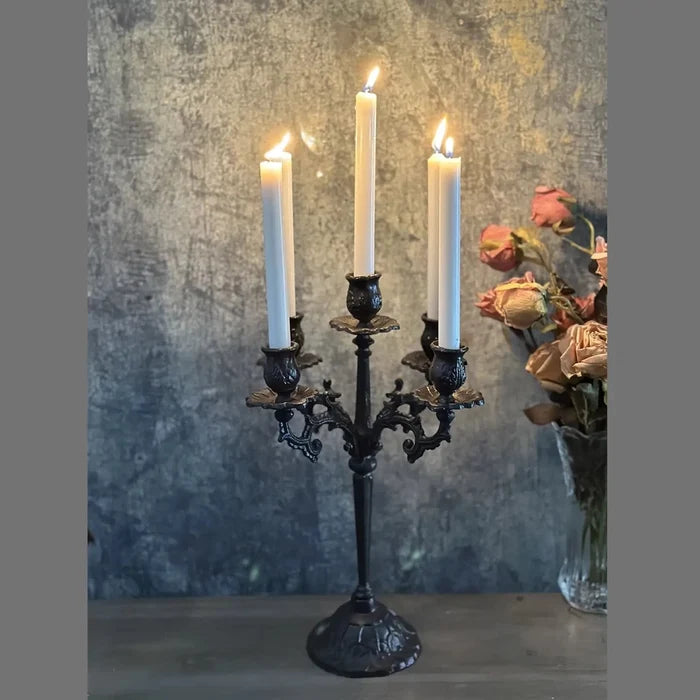 Heavy Cast Iron Candelabra