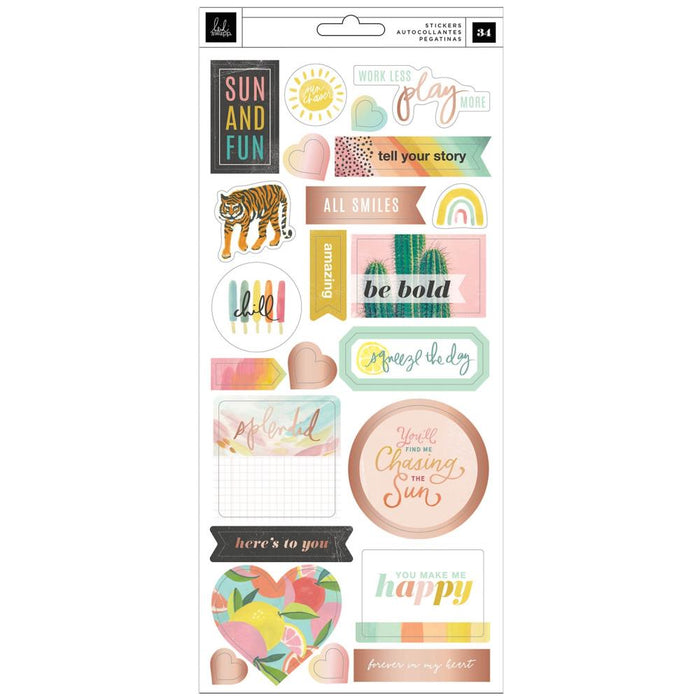 Heidi Swapp - Sun Chaser - Cardstock Stickers - 49/Pkg. Available at Embellish Away located in Bowmanville Ontario Canada.