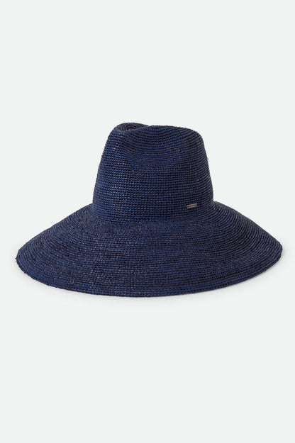 Women's Helena Straw Sun Hat in the color Midnight Blue - Front Product View