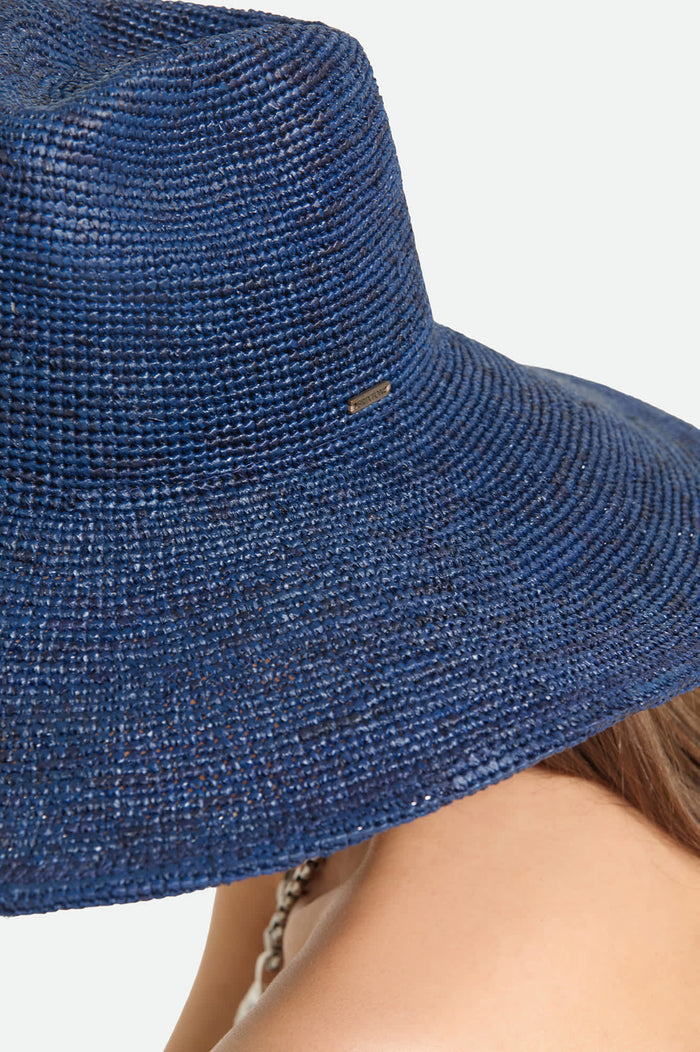Women's Helena Straw Sun Hat in the color Midnight Blue - Additional Fit image