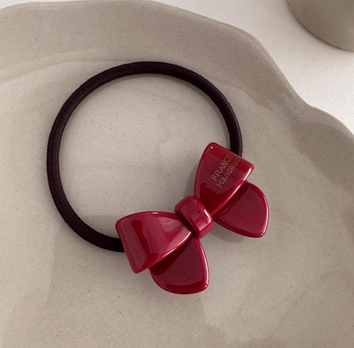 High Elastic Bow Hair Tie 4 cm