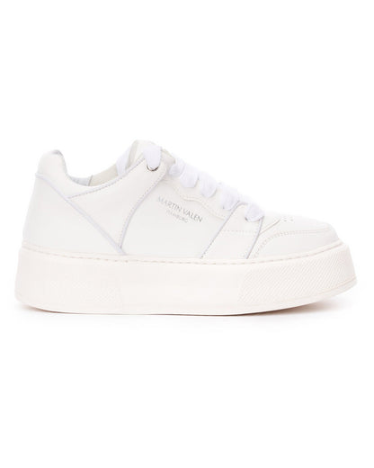 Martin Valen High Sneakers in Full White side view