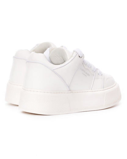 Martin Valen High Sneakers in Full White rear three-quarter view