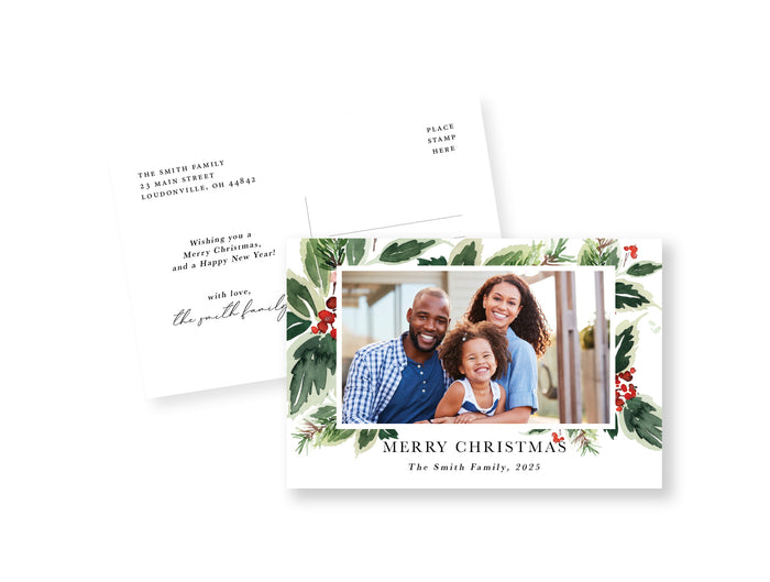 Holiday Floral Postcard