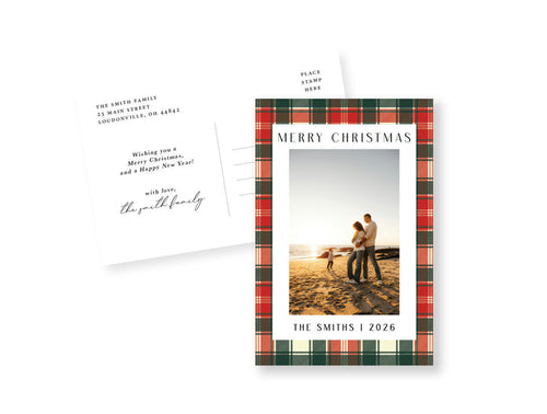 Holiday Plaid Postcard
