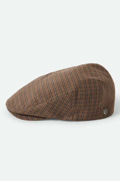 Unisex Hooligan Lightweight Flat Cap in the color Grey/Brown/Gold - Additional Laydown image