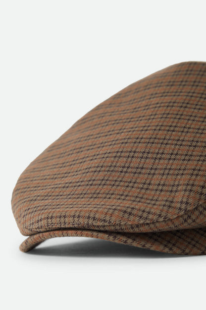 Unisex Hooligan Lightweight Flat Cap in the color Grey/Brown/Gold - Additional Laydown image
