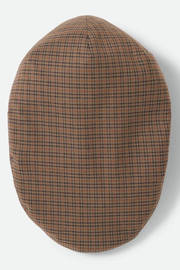 Unisex Hooligan Lightweight Flat Cap in the color Grey/Brown/Gold - Additional Laydown image
