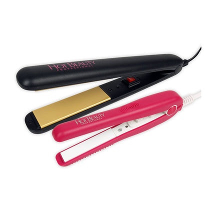 Hot Beauty Combo Value Pack Ceramic Flat Iron 1/2" and 1" with Free Traveling Pouch - ikatehouse
