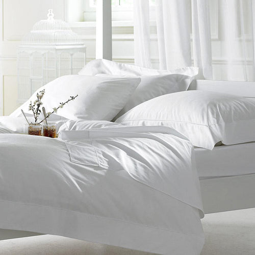 Hotel White Bedsheet Bed Sheet Single Size Reliance Mills Fabric Plain Weave 300 TC SIZE: 72" x 112" SKU - BS-19