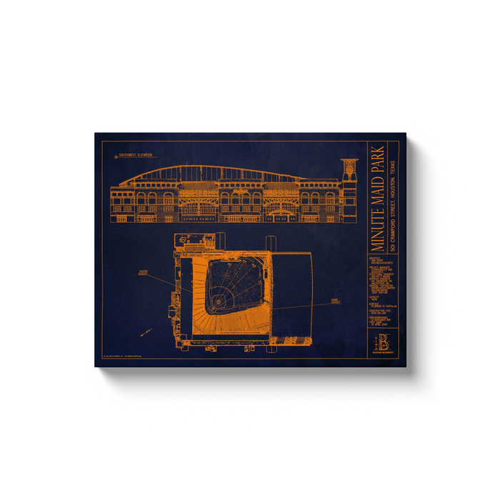 Houston Astros - Minute Maid Park - Team Colors - 18x24" Canvas