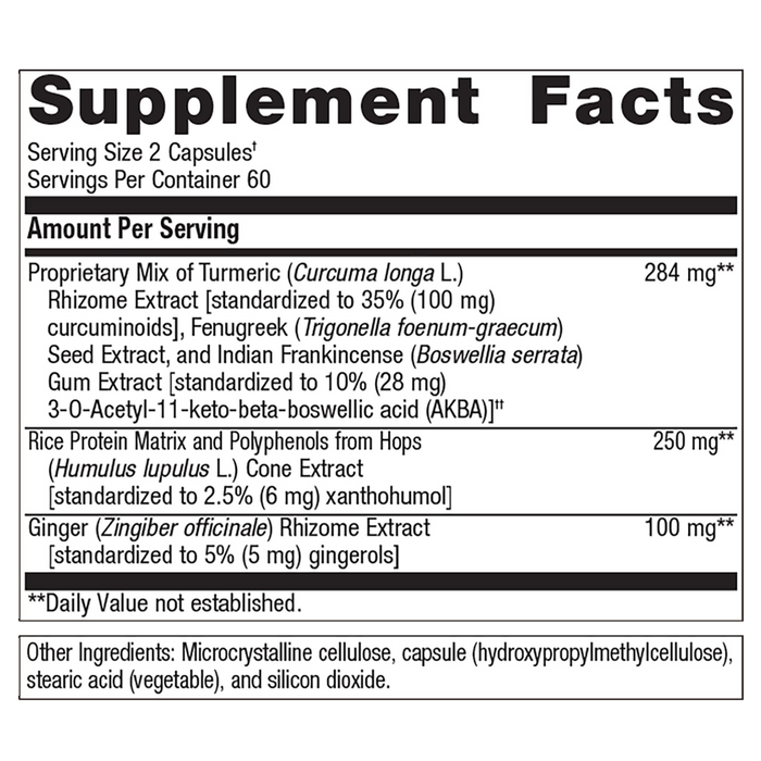 Inflavonoid Intensive Care by Metagenics Ingredients Label