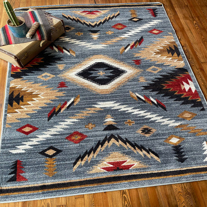 Image of an area rug, Interlaced Horizon - Gray Stone