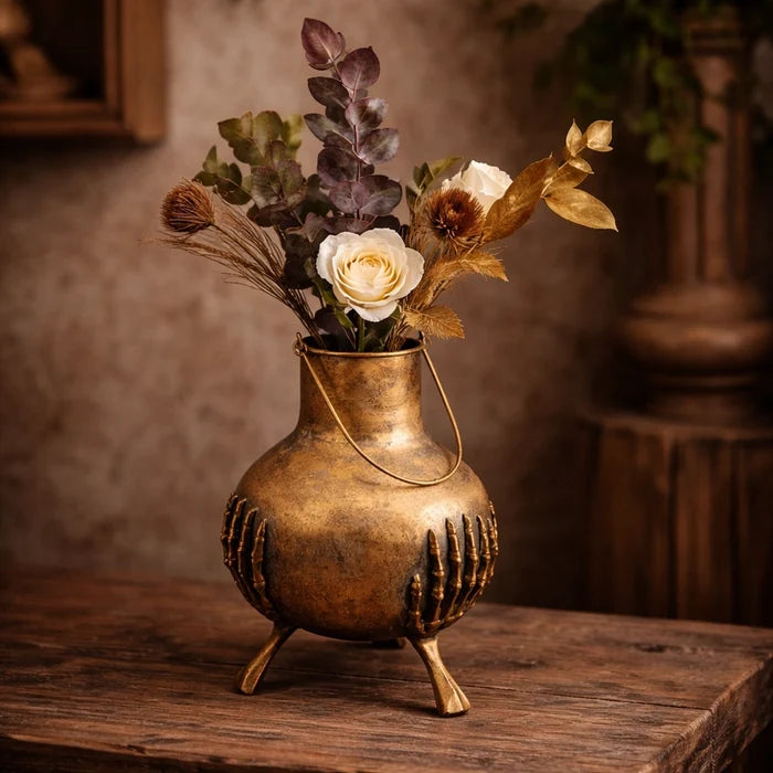 Iron Skeleton Hands Vase