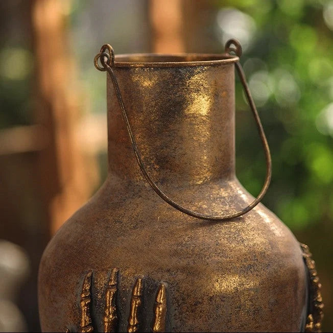 Iron Skeleton Hands Vase