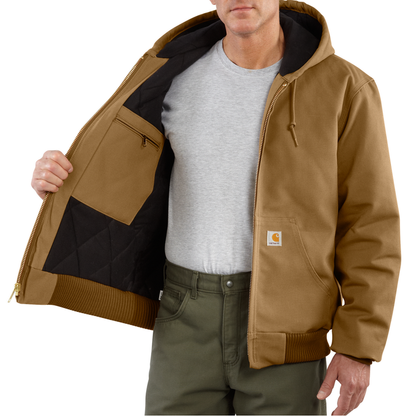 J140 Loose Fit Firm Duck Insulated Flannel-Lined Active Jac - BRN-Carhartt Brown | Carhartt 106673