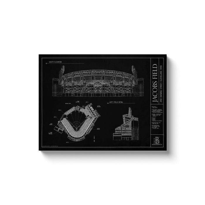 Jacobs Field 18x24" Canvas Wrap - Black
