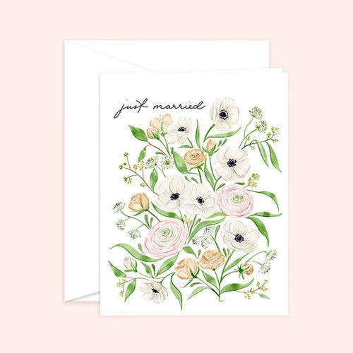 Just Married Flower Card - Magnolia Lane co. Home + Garden + Gift