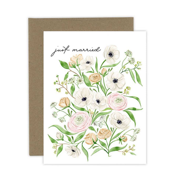 Just Married Flower Card - Magnolia Lane co. Home + Garden + Gift