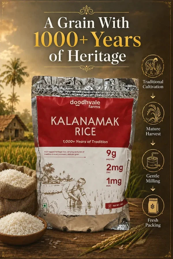 Kala Namak Rice + Khapli atta + Cow A2 Vedic Desi Ghee + Groundnut Oil Combo