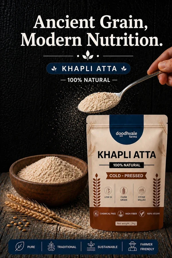 Kala Namak Rice + Khapli atta + Cow A2 Vedic Desi Ghee + Groundnut Oil Combo