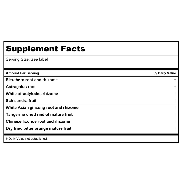 Kan Herb Chinese Modular Solutions Tonify Qi 4 Ounce - Supplement Facts panel
