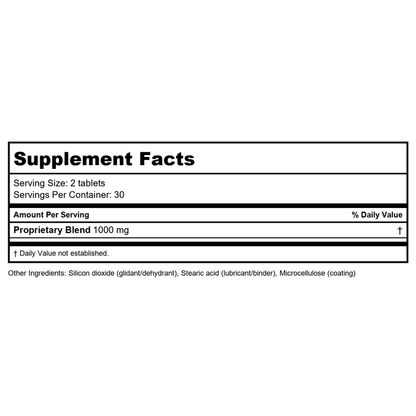 Kan Jade Man Herbals Jade Treasure Clear 60 Tablets - Supplement Facts panel