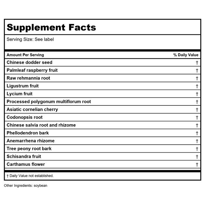 Kan Jade Man Herbals Jade Treasure Cool 300 Tablets - Supplement Facts panel