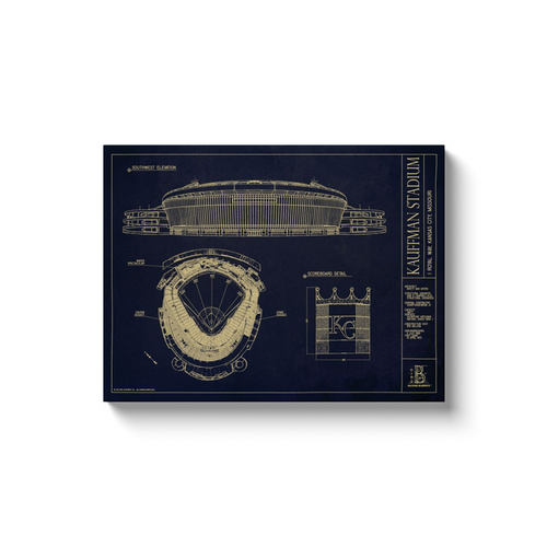 Kansas City Royals - Kauffman Stadium - Team Colors - 18x24" Canvas