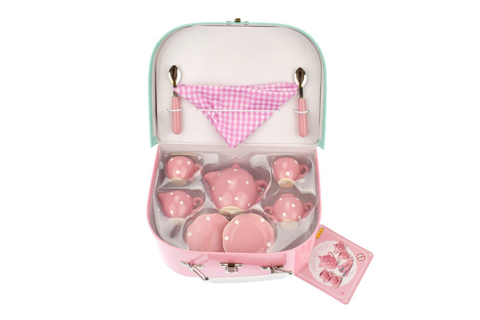 Kaper Kidz Pink Dot Porcelain Tea Set