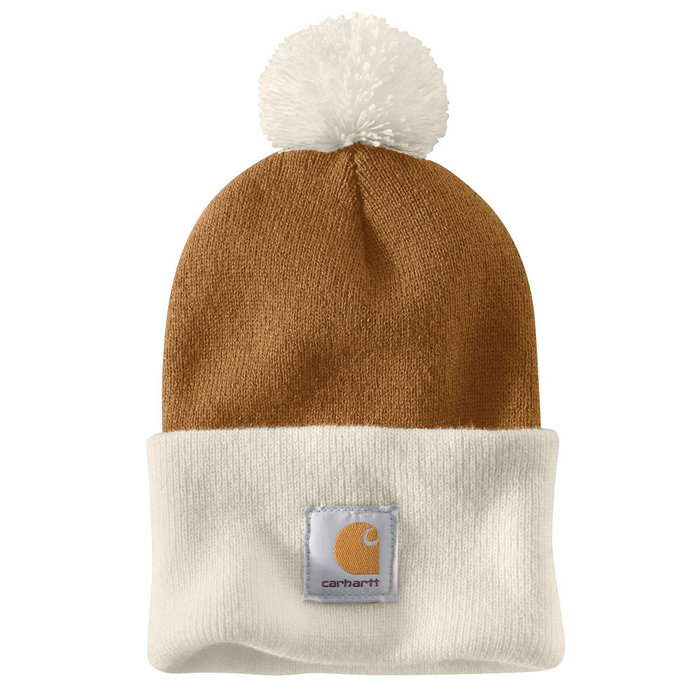Knit Pom Cuffed Beanie - BRN-Carhartt Brown | Carhartt 103343