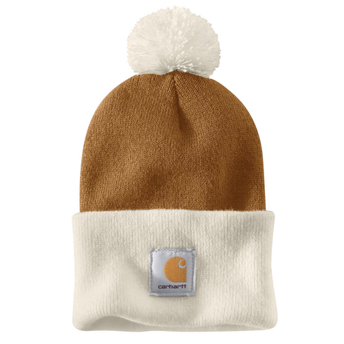 Knit Pom Cuffed Beanie - BRN-Carhartt Brown | Carhartt 103343