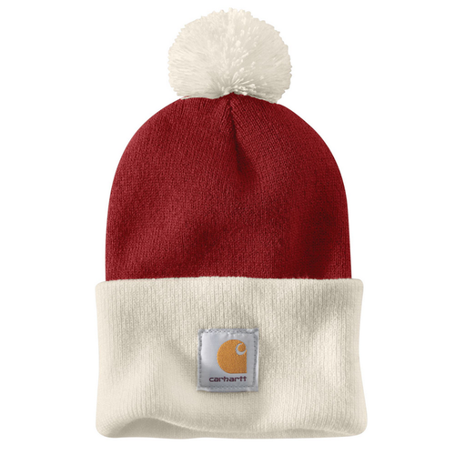 Knit Pom Cuffed Beanie - R99-Crabapple | Carhartt 103343