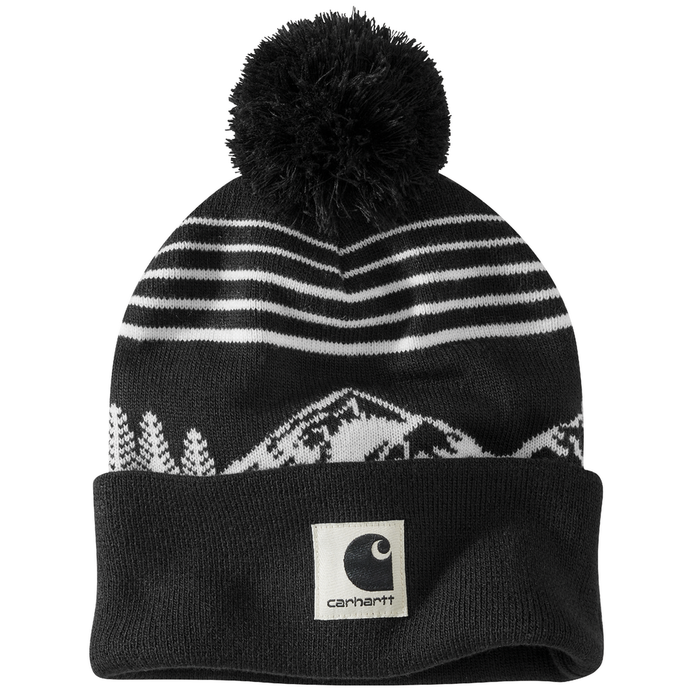 Knit Pom Mountain Beanie - BLK-Black | Carhartt 106335